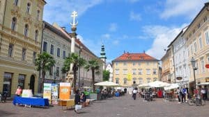 Het klimaat van Klagenfurt, Oostenrijk