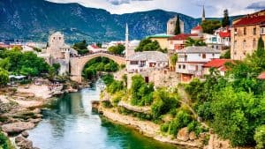 Het klimaat van Mostar, Bosnië en Herzegovina