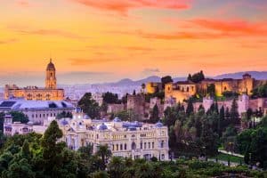 Skyline van Málaga in Spanje